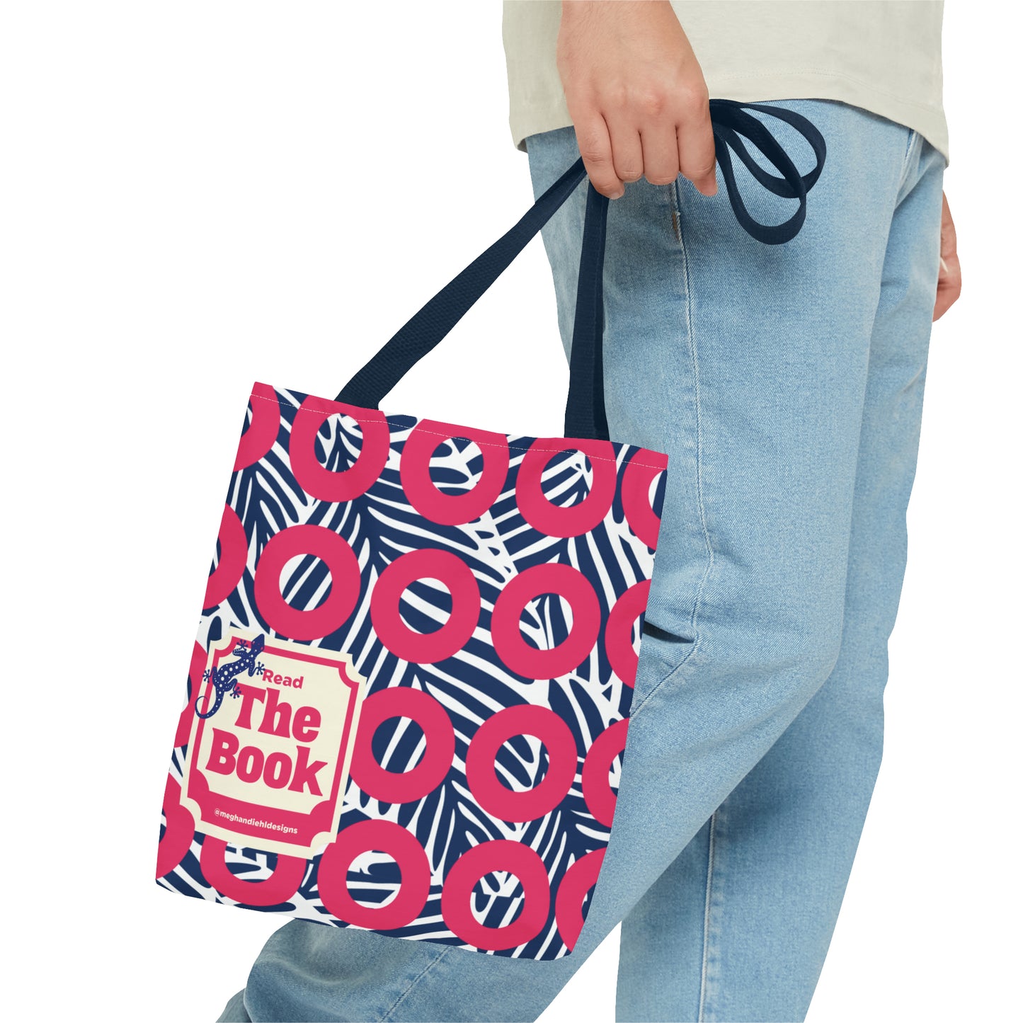 Tropical Donut Print "Read the Book" Tote Bag