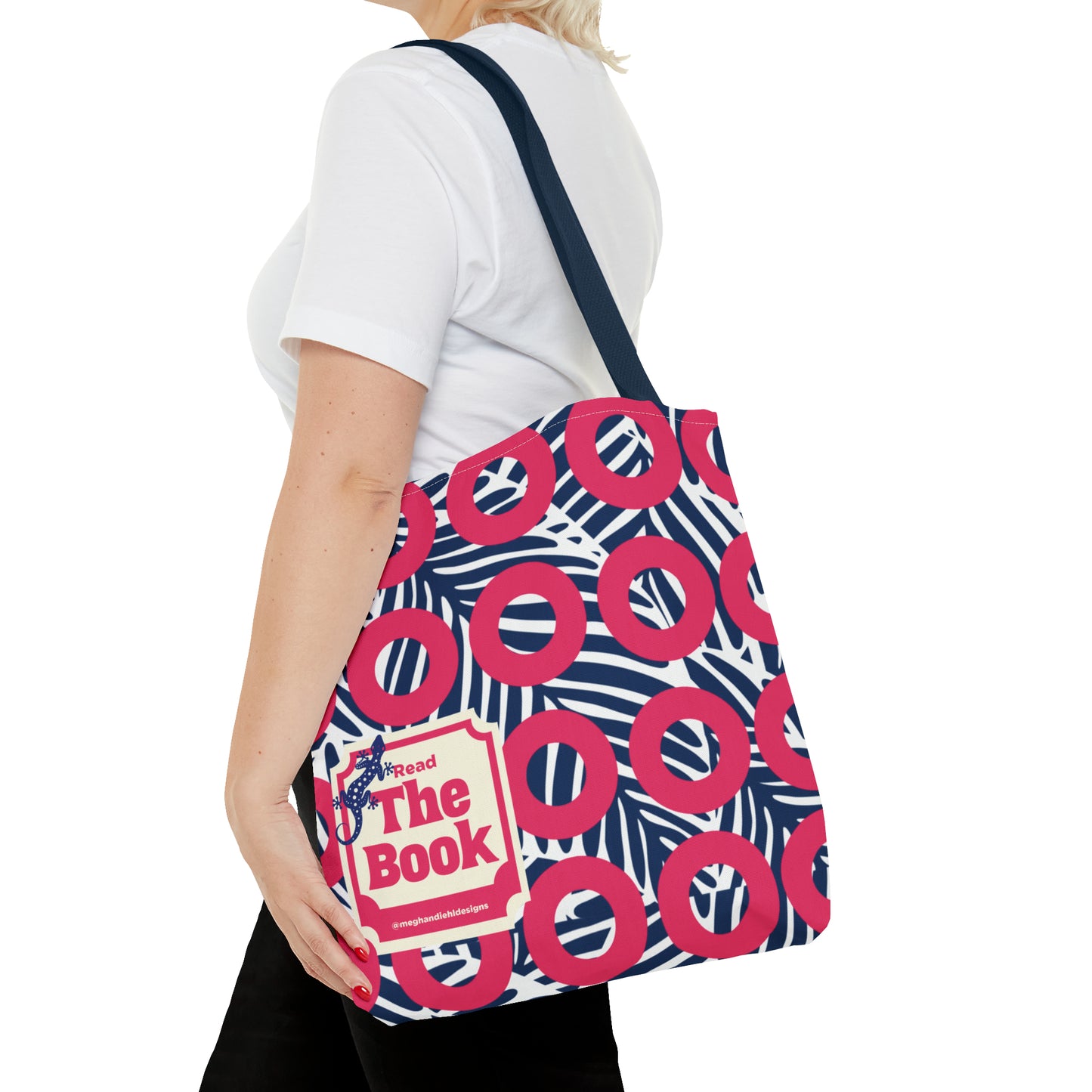 Tropical Donut Print "Read the Book" Tote Bag