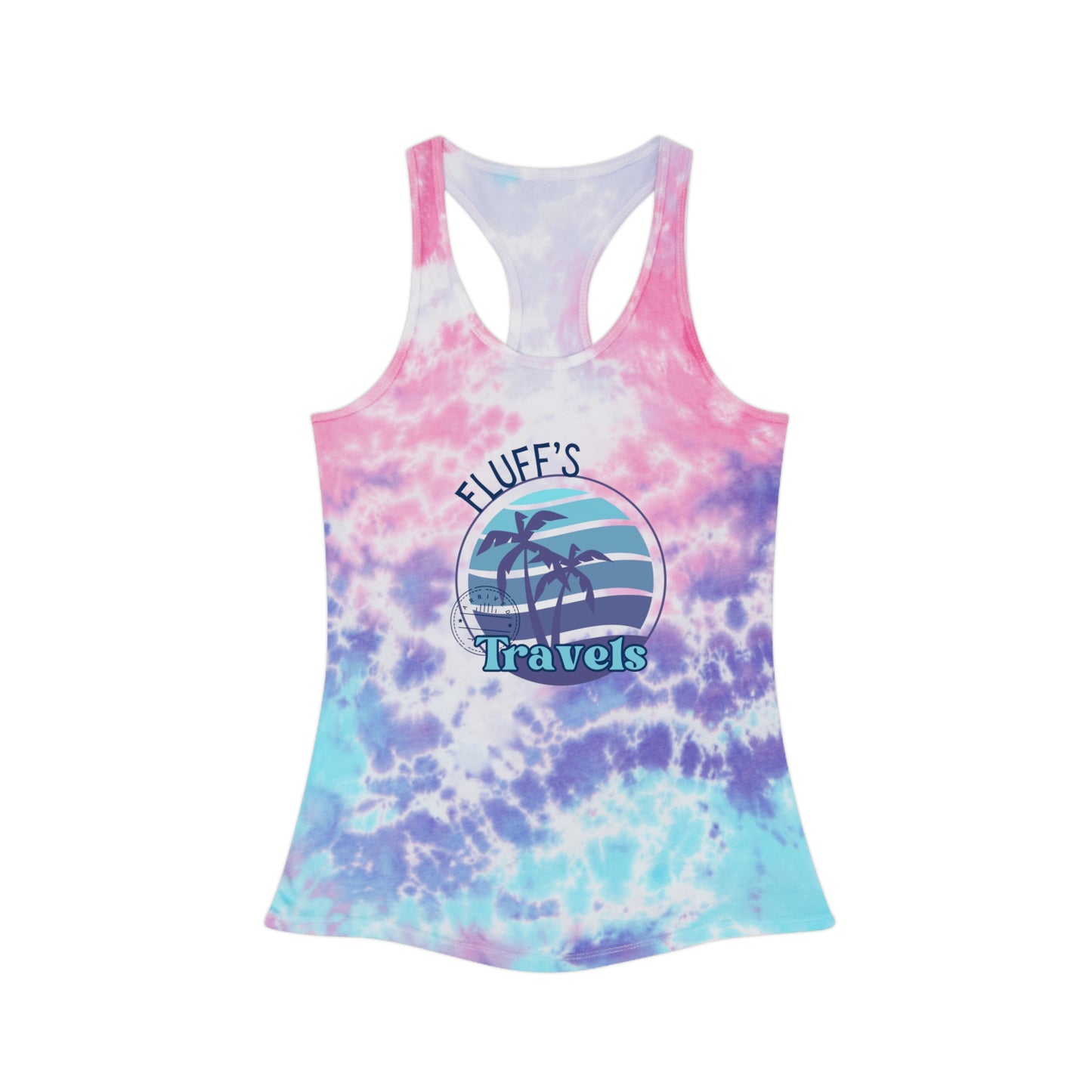 Fluff's Travels Tie Dye Racerback Tank Top