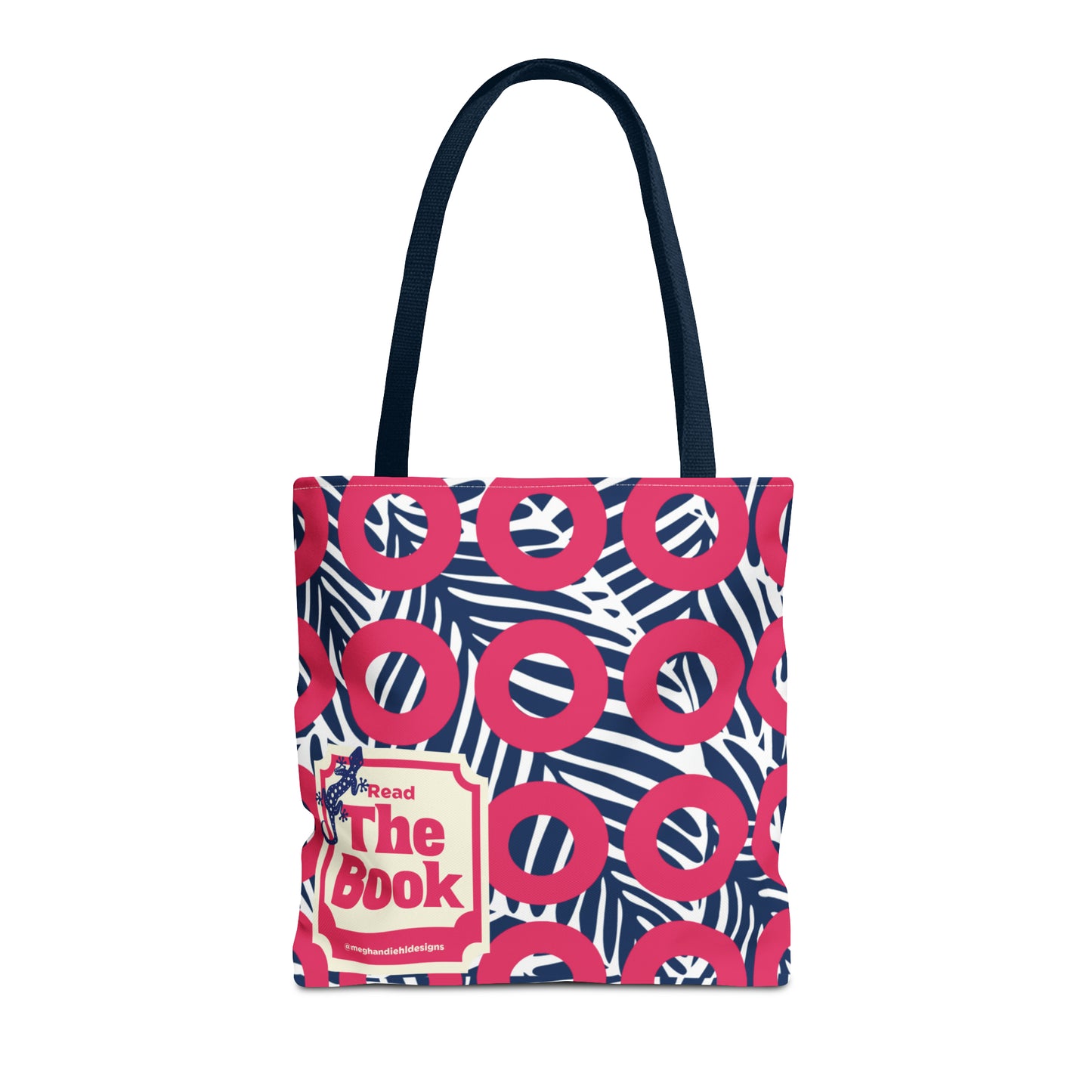 Tropical Donut Print "Read the Book" Tote Bag