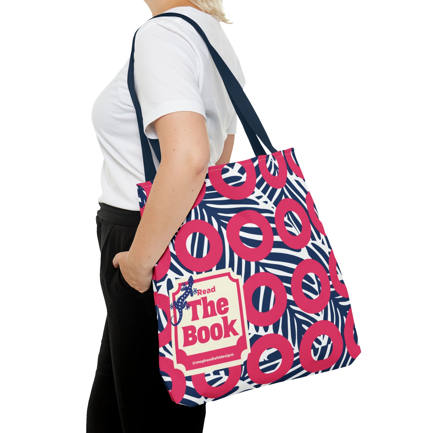 Tropical Donut Print "Read the Book" Tote Bag