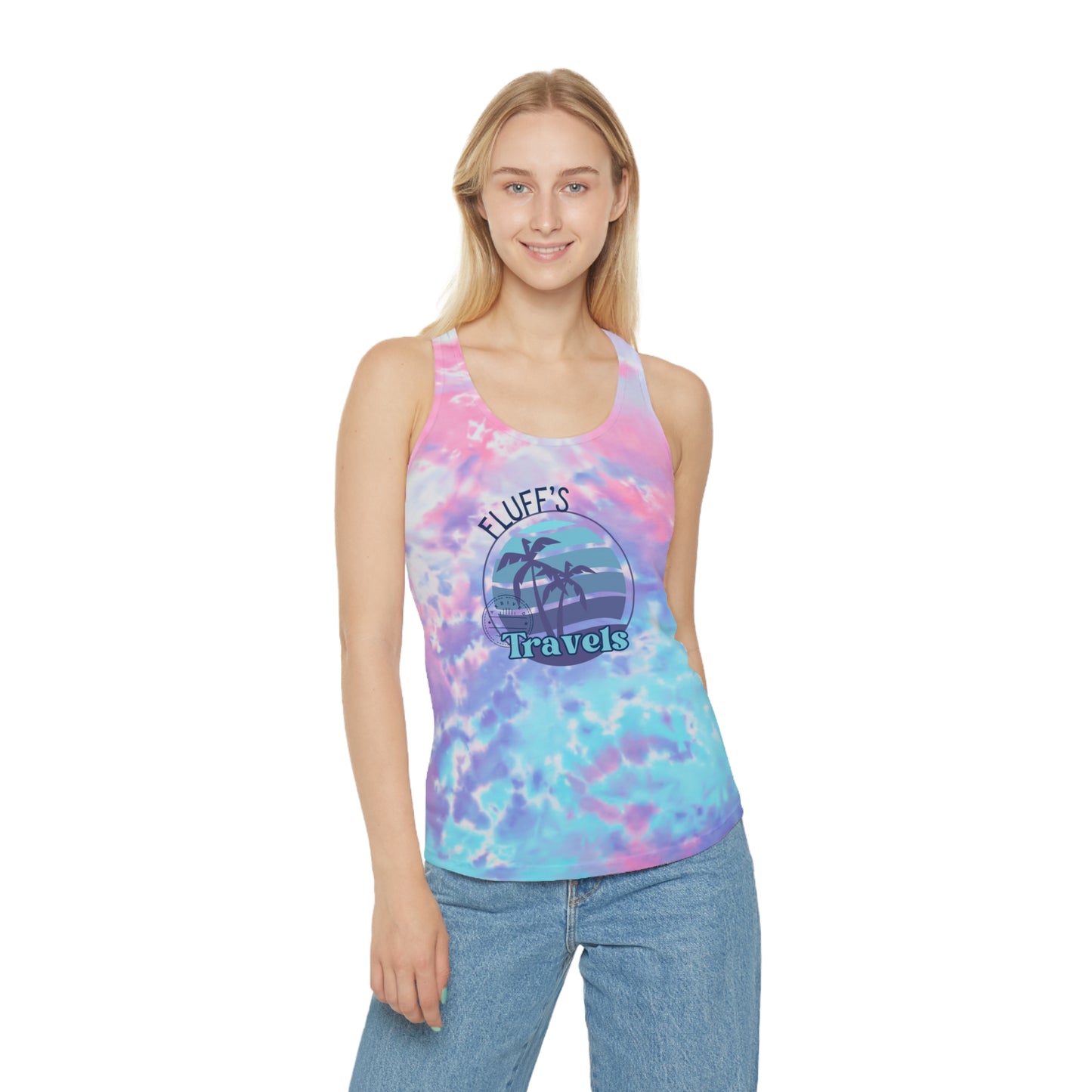 Fluff's Travels Tie Dye Racerback Tank Top